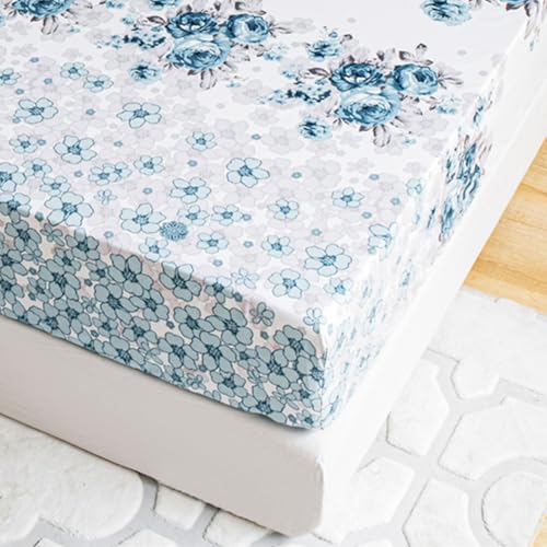 DOTBUY-SHOP Spannbettlaken 180x200cm 30cm Tief Bettlaken, Modeblume Atmungsaktive Bettwäsche aus Gebürsteter Mikrofaser,Mit Gummizug Farbecht für Boxspring (90x200cm,Rosen) von DOTBUY-SHOP