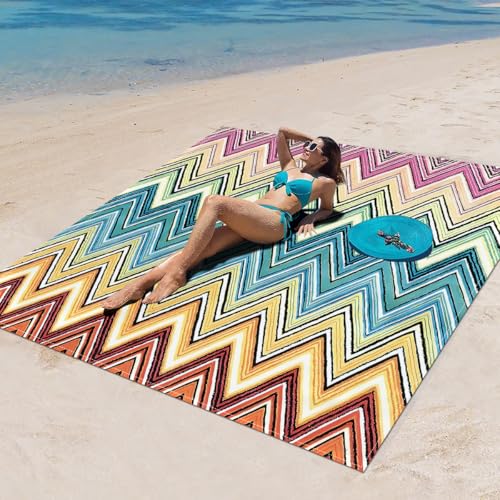 DOTBUY-SHOP Stranddecke Groß, Stranddecke Sandfrei, Picknickdecke Wasserdicht, Tragbare Faltbar Strandmatte, Schnelltrocknend Outdoor Picknickmatte für Camping (Böhmen 2,200x200cm) von DOTBUY-SHOP