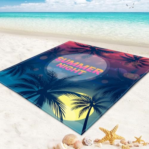 DOTBUY-SHOP Stranddecke Groß, Stranddecke Sandfrei, Picknickdecke Wasserdicht, Tragbare Faltbar Strandmatte, Schnelltrocknend Outdoor Picknickmatte für Camping (Dunkelblau,180x180cm) von DOTBUY-SHOP