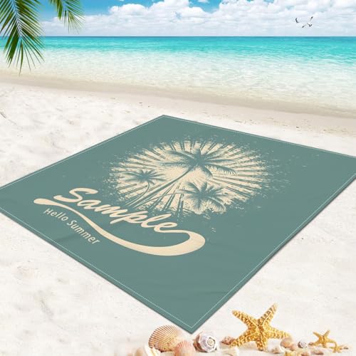 DOTBUY-SHOP Stranddecke Groß, Stranddecke Sandfrei, Picknickdecke Wasserdicht, Tragbare Faltbar Strandmatte, Schnelltrocknend Outdoor Picknickmatte für Camping (Grün Sand,200x200cm) von DOTBUY-SHOP