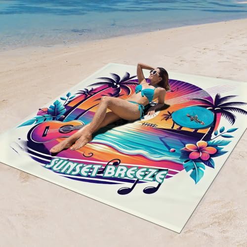 DOTBUY-SHOP Stranddecke Groß, Stranddecke Sandfrei, Picknickdecke Wasserdicht, Tragbare Faltbar Strandmatte, Schnelltrocknend Outdoor Picknickmatte für Camping (Strand 5,200x200cm) von DOTBUY-SHOP