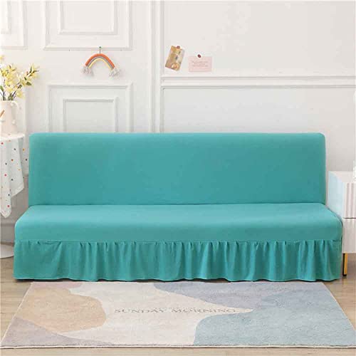 DOTBUY-SHOP Stretch Ohne Armlehne Sofahusse Mit Rock, Milchfaser Antirutsch Sofa Abdeckung Sofa Überzug Armloser Möbel Protector (190-220cm,Türkis) von DOTBUY-SHOP