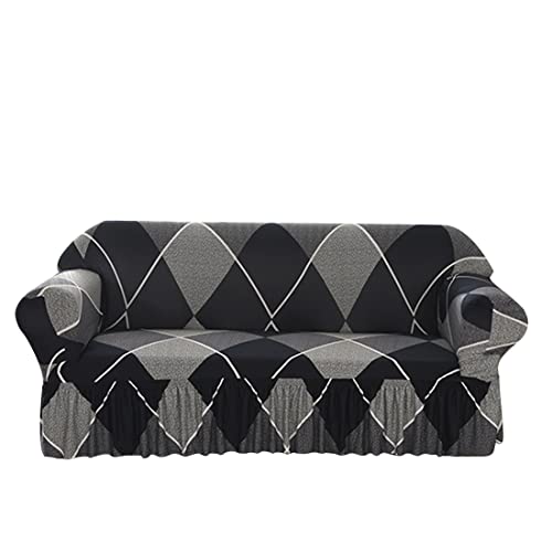 DOTBUY-SHOP Stretch Sofa Überzug Elastische Couch Überzug,1 2 3 4 Sitzer Weicher Stretchbezug Sofabezug Universal Sofa Cover Sofaschoner Möbelschutz (235-300cm,Dunkelgrau) von DOTBUY-SHOP