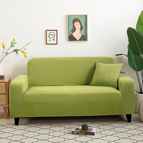 DOTBUY-SHOP Stretch Sofa Überzug - Elastische Wasserdicht Couch Überzug 4/3/2/1 Sitzer Stretchbezug Sofabezug Universal Sofa Cover Sofaschoner Möbelschutz (185-230cm,Grasgrün) von DOTBUY-SHOP