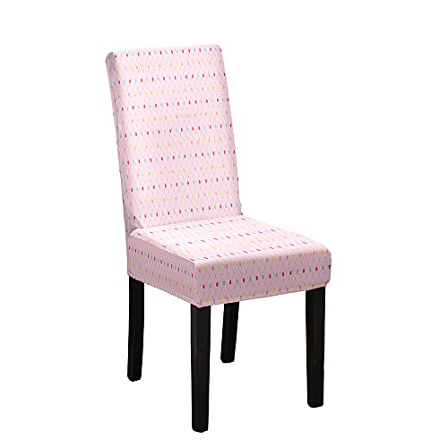 DOTBUY-SHOP Stuhlhussen Stuhlbezüge 1/4/6/10er Set 3D Modedruck Esszimmer Stuhl Husse Schonbezug Elastische Abdeckungen für Hochzeit Hotel Esszimmerstuhl Dekoration (6 Stück,rosa) von DOTBUY-SHOP