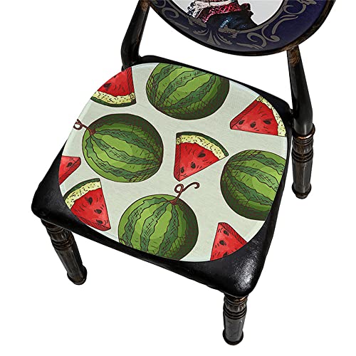 DOTBUY-SHOP Stuhlkissen Quadratisch, rutschfeste Sitzkissen Stuhl Waschbar Sitzpolster Atmungsaktiv Sitzauflage für Gartenstuhl Gartenbank Terrasse Indoor Outdoor (40x40cm,Wassermelone) von DOTBUY-SHOP