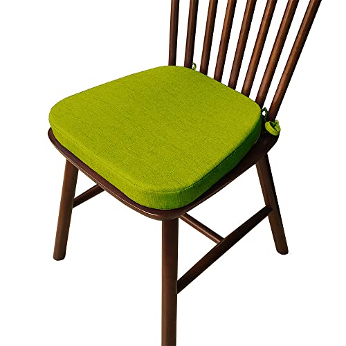 DOTBUY-SHOP Stuhlkissen mit Bändern, Leinen rutschfeste Sitzkissen Stuhl Abnehmbarem Waschbar Sitzpolster Sitzauflage für Gartenstuhl Gartenbank Terrasse Indoor Outdoor (Grün,43x42x5cm) von DOTBUY-SHOP