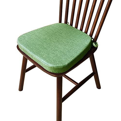 DOTBUY-SHOP Stuhlkissen mit Bändern, Leinen rutschfeste Sitzkissen Stuhl Abnehmbarem Waschbar Sitzpolster Sitzauflage für Gartenstuhl Gartenbank Terrasse Indoor Outdoor (Salbeigrün,43x42x3cm) von DOTBUY-SHOP