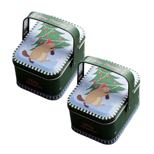 DOTBUY-SHOP Weihnachten Keksdose Gebäckdose Leere Blechdosen mit Deckel Vorratsdose Metallbox Geschenkdose Plätzchendose Süßigkeiten Behälter Dekorative Aufbewahrungsboxen (2er Set,Maulwurf) von DOTBUY-SHOP