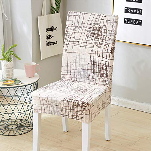 DOTBUY Stuhlbezüge 1/4/6/10er Set Stretch Esszimmer Stuhl Husse Schonbezug Schutzhülle Elastische Abdeckungen mit Modern Muster für Hochzeit Hotel Esszimmerstuhl Dekoration (1 Stück,Beige) von DOTBUY-SHOP
