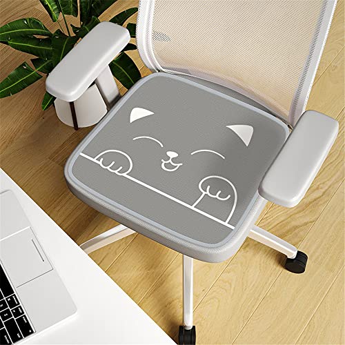 DOTBUY Stuhlkissen Quadratisch, rutschfeste Sitzkissen Stuhl Waschbar Sitzpolster Atmungsaktiv Sitzauflage für Gartenstuhl Gartenbank Terrasse Indoor Outdoor (graue Katze,40x40cm) von DOTBUY-SHOP
