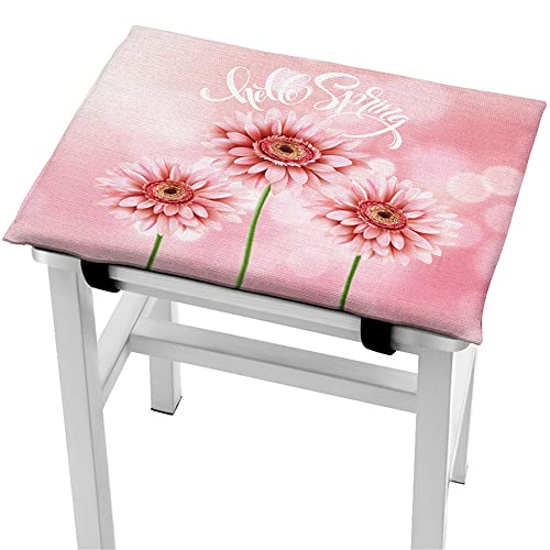 DOTBUY Stuhlkissen Sitzkissen mit Haltebändern,Memory Schaum Sitzkissen Stuhlkissen Bequem Sitzauflagen mit Outdoor Indoor Weiche Kissen fr Gartensthle (rosa Chrysantheme,26x34cm) von DOTBUY-SHOP