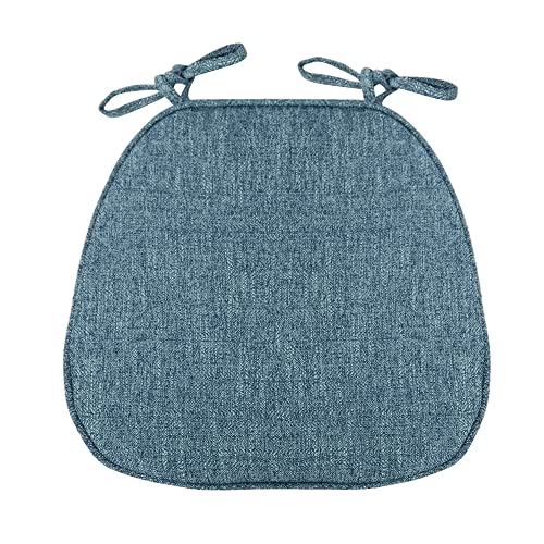 DOTBUY Stuhlkissen mit Bändern Abnehmbarem rutschfeste Sitzkissen Stuhl Waschbar Sitzpolster Sitzauflage für Gartenstuhl Gartenbank Terrasse Indoor Outdoor (Blau,43x41x35cm) von DOTBUY-SHOP