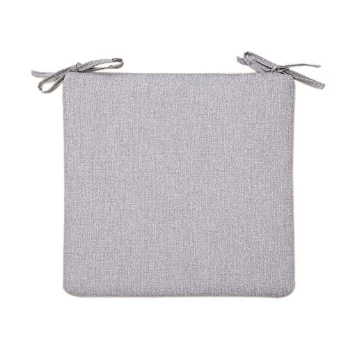 DOTBUY Stuhlkissen mit Bändern Abnehmbarem rutschfeste Sitzkissen Stuhl Waschbar Sitzpolster Sitzauflage für Gartenstuhl Gartenbank Terrasse Indoor Outdoor (Hellgrau,45x45cm) von DOTBUY-SHOP