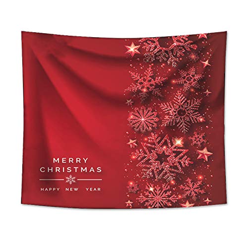 DOTBUY Tapisserie Wand Aufhängen, Großer Retro Art Nature Home Dekor für Wohnzimmer Nordisch Schlafzimmer Wandteppich Picknick Decke Nordisch 3D Weihnachten (Schneeflocken,220 * 260cm) von DOTBUY-SHOP