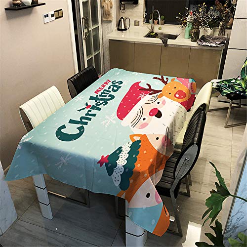 Weihnachtstischdecke Tischdecke Wasserabweisend Lotuseffekt, DOTBUY Weihnachten Tischtuch mit Lustigen Elchen Eyecatcher in Winter Weihnachten (Weihnachtsmann,60x60cm) von DOTBUY-shop