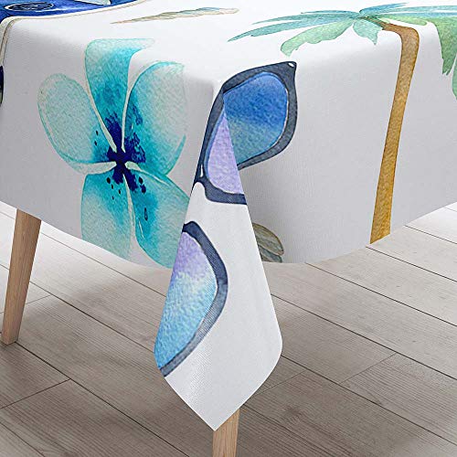 DOTBUY 3D Tischdecke Abwaschbar, Wasserabweisende Tischdecke Rechteckig Abwischbare Wachstuch für Desktop Dekorative Tuch Hotel Bankett Party Garten (Bus,140x160cm) von DOTBUY