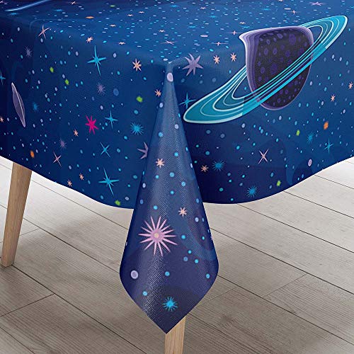 DOTBUY 3D Tischdecke Abwaschbar, Wasserabweisende Tischdecke Rechteckig Abwischbare Wachstuch für Desktop Dekorative Tuch Hotel Bankett Party Garten (Galaxis,60x60cm) von DOTBUY-SHOP