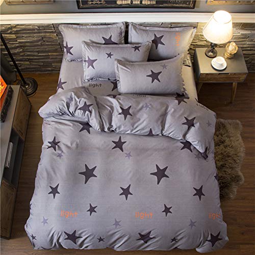 DOTBUY Bettwäsche-Set 3 Teilig, 3 Teilig Bedding Bedrucktes Modern Style Bettbezug-Set Bequem Atmungsaktiv Weich Microfaser Bettwäsche-Set 1 Bettbezug + 2 Kissenbezug (135x200,Stern) von DOTBUY