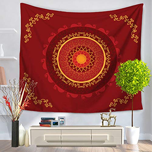 DOTBUY Mandala wandteppich, Hippie Wandteppiche Mandala Bohemian Psychedelic komplizierte indischen Tagesdecke Beach Tapestry Yoga Meditation Mat (Klein (130 x 150cm), Rot) von DOTBUY