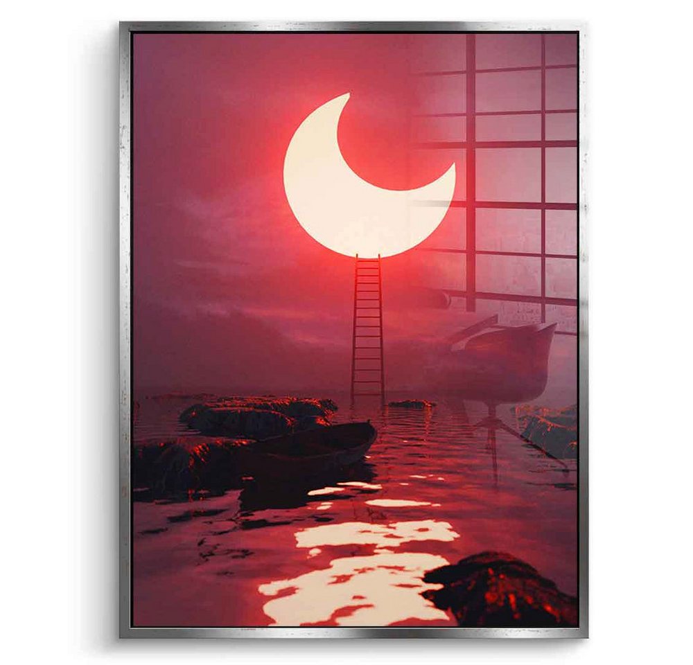 DOTCOMCANVAS® Acrylglasbild A New Light - Acrylglas, Acrylglasbild rot Sonnenfinsternis Landschaft AI KI generiert Wandbild von DOTCOMCANVAS®