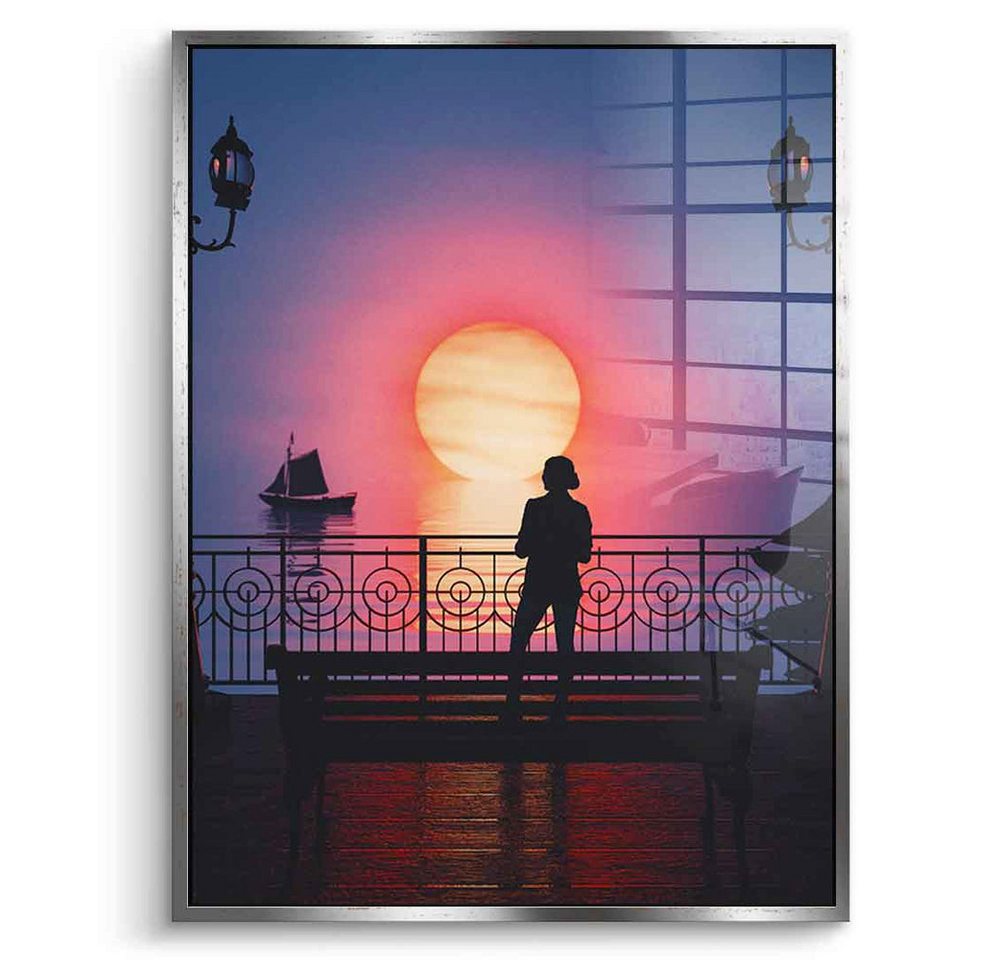 DOTCOMCANVAS® Acrylglasbild A Peaceful Sunset - Acrylglas, Acrylglasbild Sonnenuntergang Landschaftsbild AI KI generiert Wandbild von DOTCOMCANVAS®