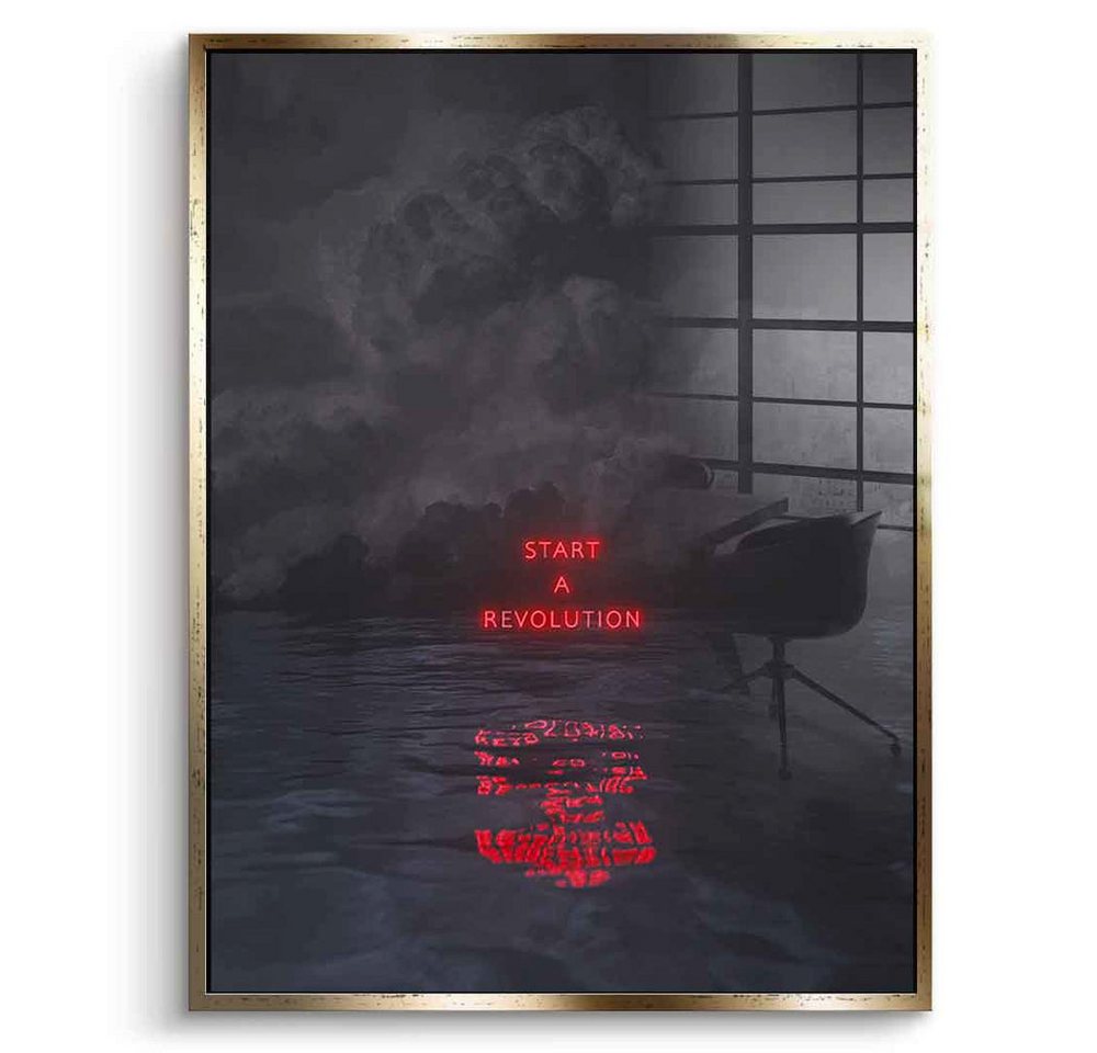 DOTCOMCANVAS® Acrylglasbild A Revolution - Acrylglas, Acrylglasbild schwarz Start A Revolution AI KI generiert Wandbild von DOTCOMCANVAS®