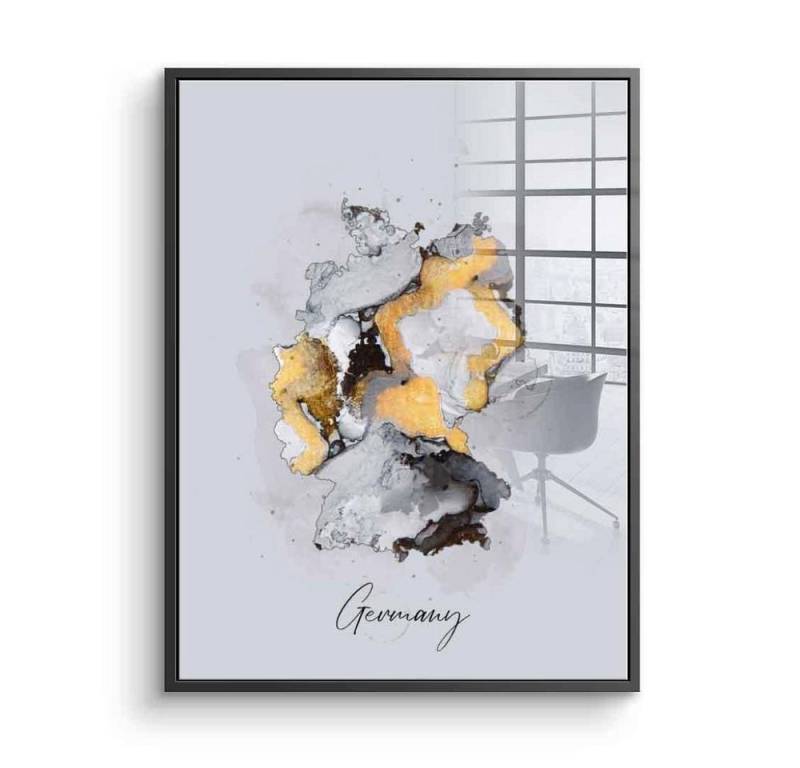 DOTCOMCANVAS® Acrylglasbild Abstract Countries - Germany - Acrylglas, Deutschland Acrylglasbild Germany abstrakt weiß gold elegant Wandbild von DOTCOMCANVAS®