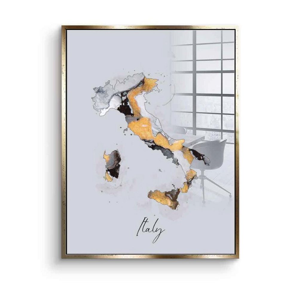 DOTCOMCANVAS® Acrylglasbild Abstract Countries - Italy - Acrylglas, Italien Acrylglasbild Italy abstrakt weiß gold edel elegant Wandbild von DOTCOMCANVAS®