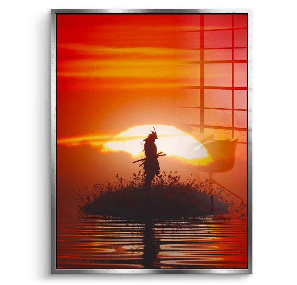 DOTCOMCANVAS® Acrylglasbild After The Last Breath - Acrylglas, Acrylglasbild Sonnenuntergang orange AI KI generiert Wandbild von DOTCOMCANVAS®
