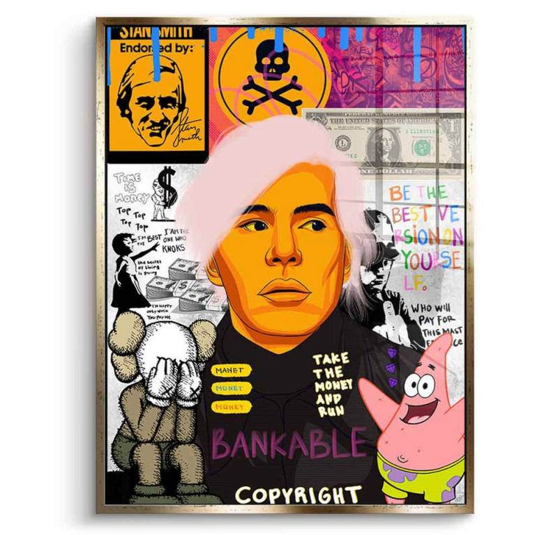 DOTCOMCANVAS® Acrylglasbild Andy Warhol - Acrylglas, Acrylglasbild Andy Warhol Pop Art Portrait Wandbild von DOTCOMCANVAS®