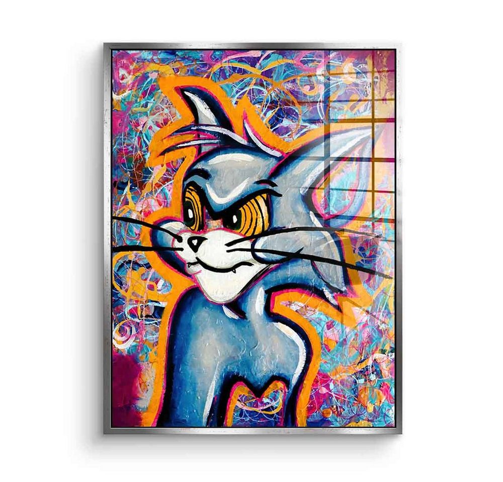 DOTCOMCANVAS® Acrylglasbild Angry Cat - Acrylglas, Acrylglasbild Jerry Angry Cat Comic Pop Art Porträt von DOTCOMCANVAS®