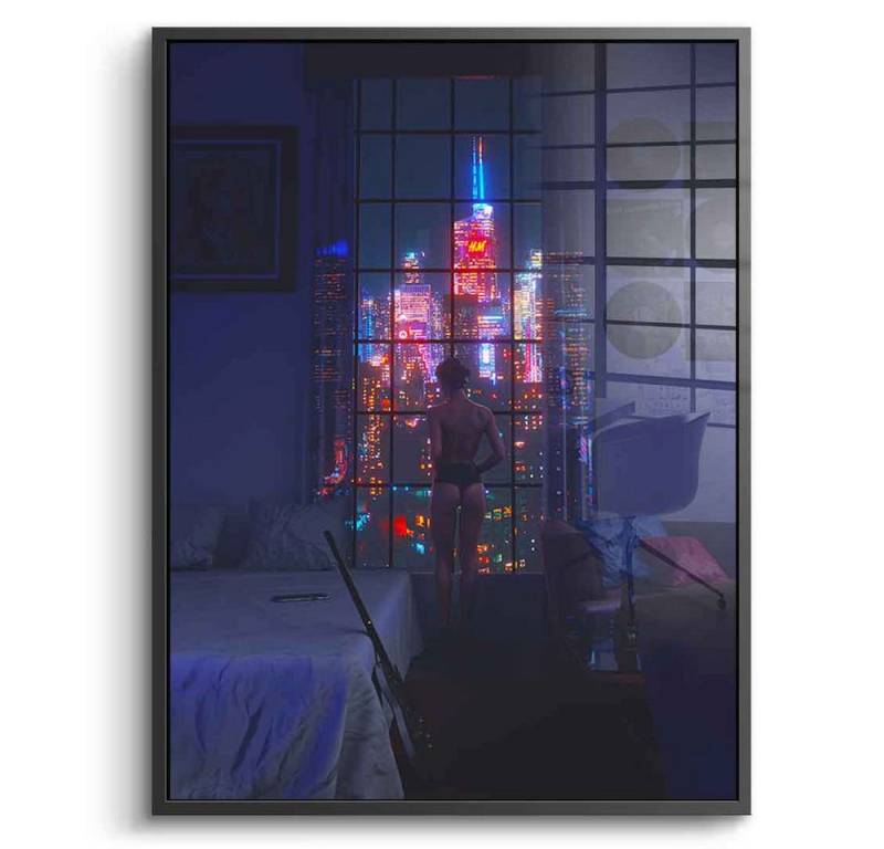 DOTCOMCANVAS® Acrylglasbild Another Lonely Night - Acrylglas, Acrylglasbild Another Lonely Night schwarz AI KI generiert Wandbild von DOTCOMCANVAS®