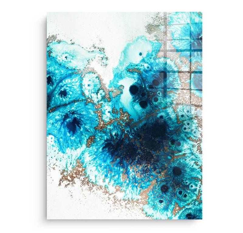 DOTCOMCANVAS® Acrylglasbild Aqua Aurora 2 - Acrylglas, Acrylglasbild Aqua Aurora 2 blau türkis abstrakt Wandbild Kunstdruck von DOTCOMCANVAS®