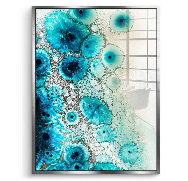 DOTCOMCANVAS® Acrylglasbild Aqua Aurora 3 - Acrylglas, Acrylglasbild Aqua Aurora 3 blau türkis abstrakt Wandbild Kunstdruck von DOTCOMCANVAS®