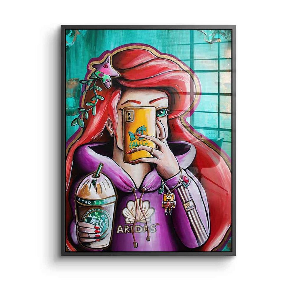 DOTCOMCANVAS® Acrylglasbild Arielle - Acrylglas, Acrylglasbild Arielle Porträt Comic selfie Pop Art cartoon von DOTCOMCANVAS®