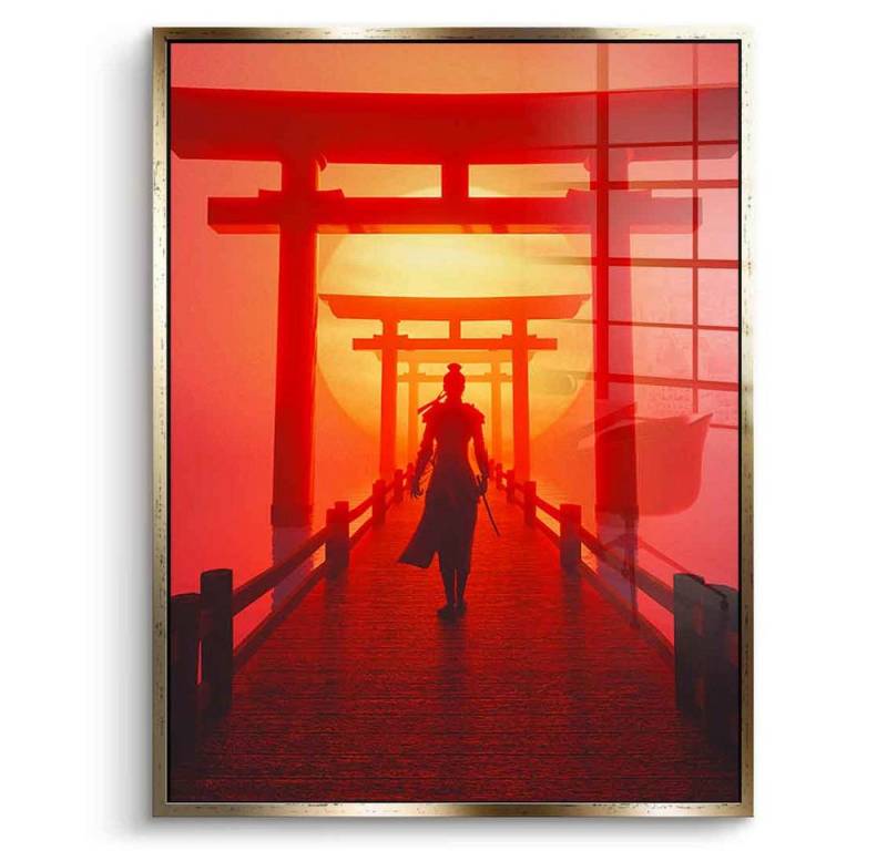 DOTCOMCANVAS® Acrylglasbild At The Gates - Acrylglas, Acrylglasbild At The Gates orange AI KI generiert Wandbild von DOTCOMCANVAS®