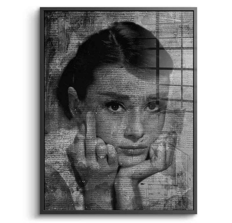DOTCOMCANVAS® Acrylglasbild Audrey Hepburn Portrait - Acrylglas, Acrylglasbild Audrey Hepburn Portrait Wandbild Kunstdruck von DOTCOMCANVAS®