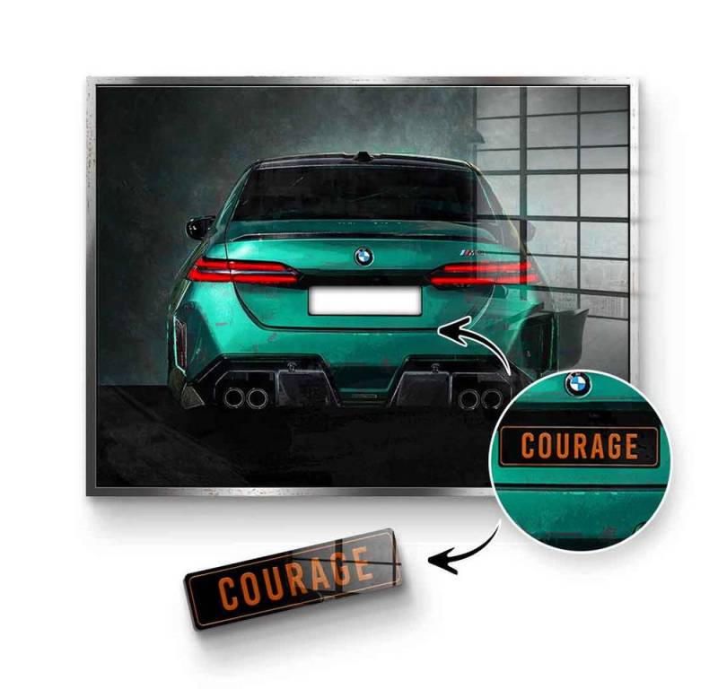 DOTCOMCANVAS® Acrylglasbild BMW M5 Backside - Acrylglas, Acrylglasbild BMW M5 Backside Auto Kunstdruck Wandbild von DOTCOMCANVAS®