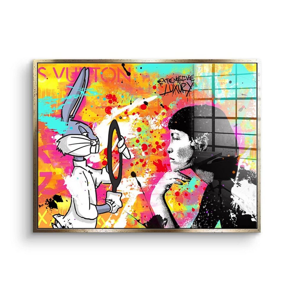DOTCOMCANVAS® Acrylglasbild Beauty Bunny - Acrylglas, Acrylglasbild Bugs Bunny Pop Art Comic orange beauty bunny von DOTCOMCANVAS®