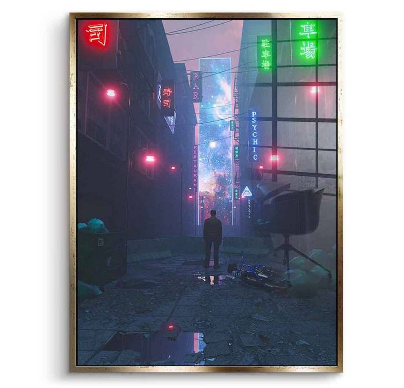 DOTCOMCANVAS® Acrylglasbild Beyond The Back Alley - Acrylglas, Acrylglasbild Beyond The Back Alley AI KI generiert Wandbild von DOTCOMCANVAS®