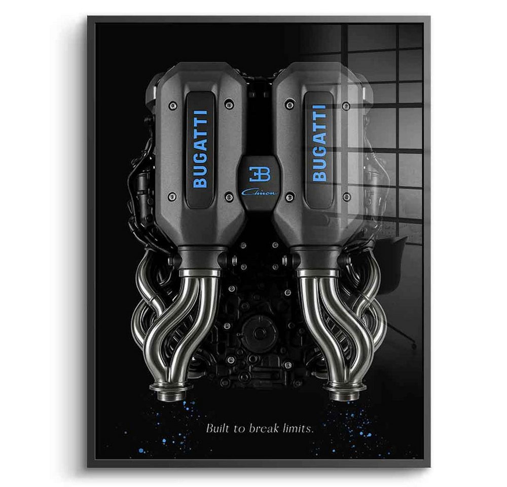 DOTCOMCANVAS® Acrylglasbild Bugatti Engine - Acrylglas, Acrylglasbild Bugatti engine schwarz edel luxus Wandbild Kunstdruck von DOTCOMCANVAS®