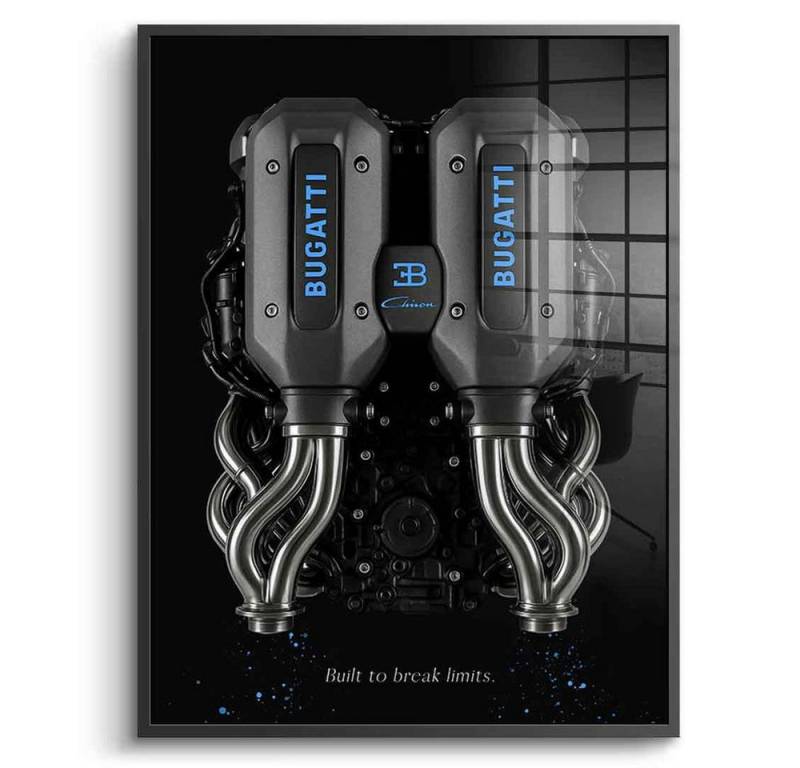 DOTCOMCANVAS® Acrylglasbild Bugatti Engine - Acrylglas, Acrylglasbild Bugatti engine schwarz edel luxus Wandbild Kunstdruck von DOTCOMCANVAS®