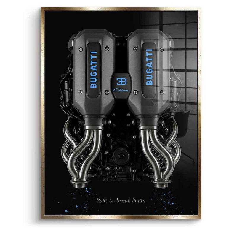 DOTCOMCANVAS® Acrylglasbild Bugatti Engine - Acrylglas, Acrylglasbild Bugatti engine schwarz edel luxus Wandbild Kunstdruck von DOTCOMCANVAS®