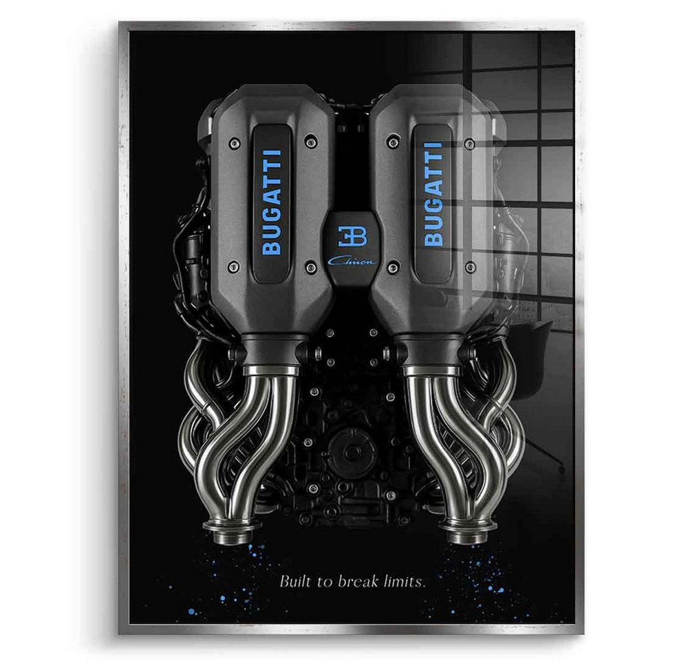 DOTCOMCANVAS® Acrylglasbild Bugatti Engine - Acrylglas, Acrylglasbild Bugatti engine schwarz edel luxus Wandbild Kunstdruck von DOTCOMCANVAS®