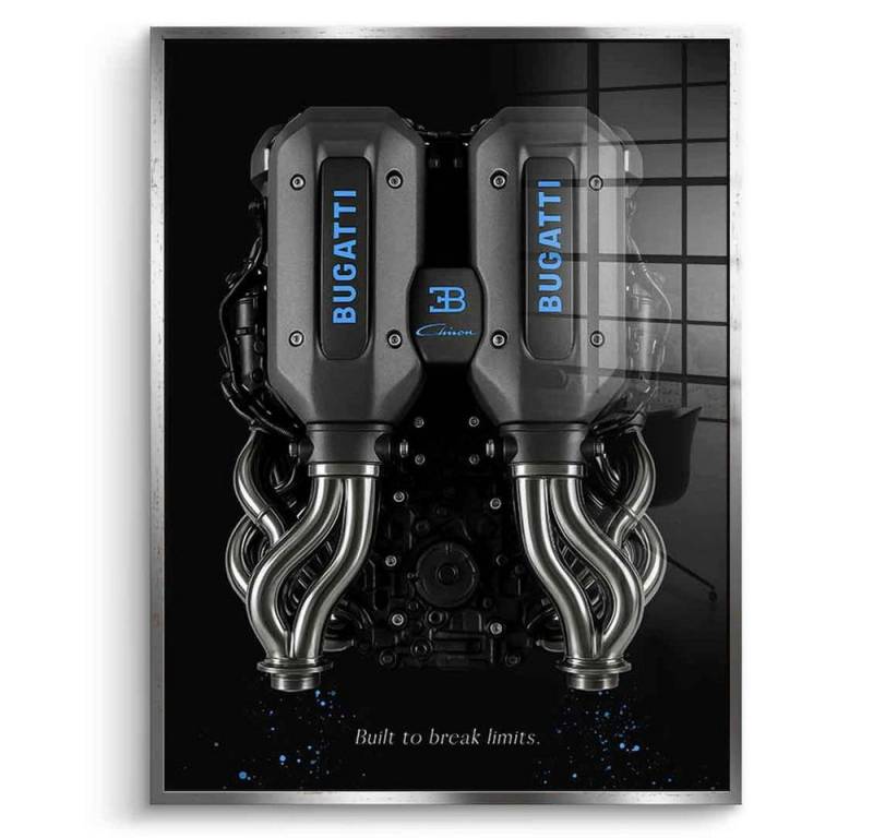 DOTCOMCANVAS® Acrylglasbild Bugatti Engine - Acrylglas, Acrylglasbild Bugatti engine schwarz edel luxus Wandbild Kunstdruck von DOTCOMCANVAS®