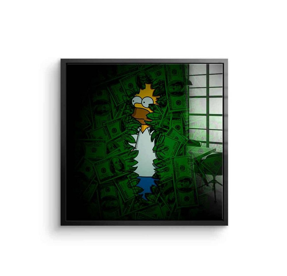 DOTCOMCANVAS® Acrylglasbild Bunch of money - Acrylglas, Acrylglasbild Homer Simpson Die Simpsons Geld Hustle grün comic money von DOTCOMCANVAS®