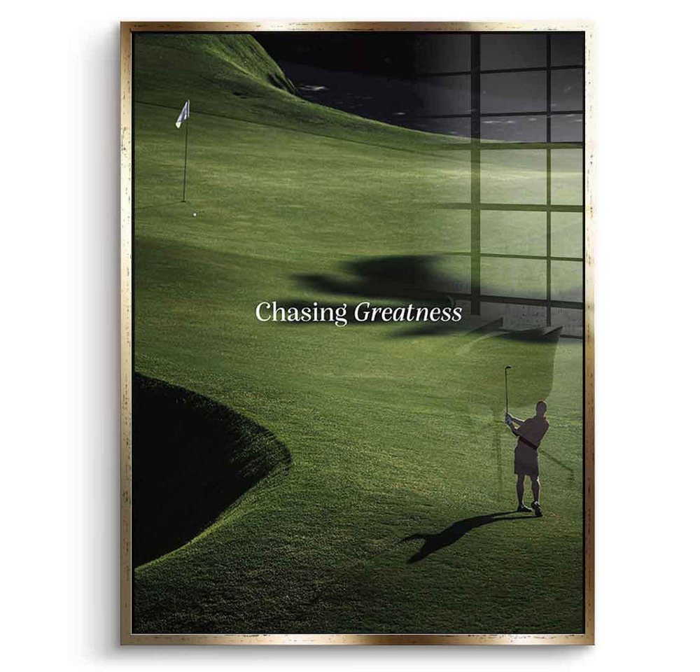 DOTCOMCANVAS® Acrylglasbild Chasing Greatness #Golf V2 - Acrylglas, Acrylglasbild Golf V2 Motivation Kunstdruck Wandbild von DOTCOMCANVAS®
