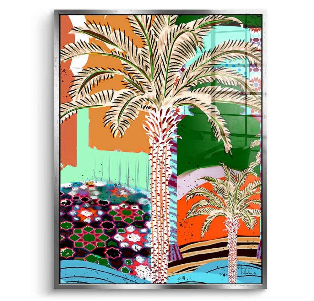 DOTCOMCANVAS® Acrylglasbild Colorful Palm Tree - Acrylglas, Acrylglasbild Colorful Palm Tree Palme abstrakt bunt Wandbild von DOTCOMCANVAS®