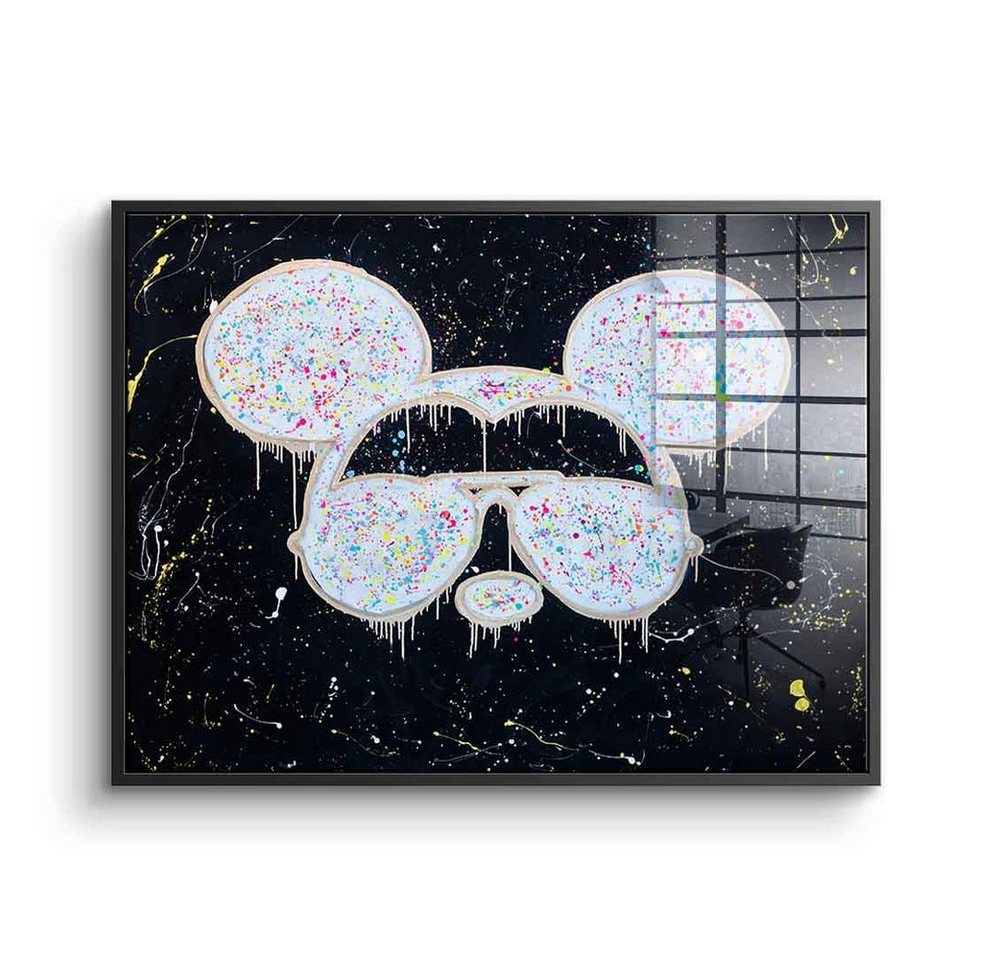 DOTCOMCANVAS® Acrylglasbild Cool Ear - Acrylglas, Acrylglasbild Cool Ear Comic Pop Art Micky Maus Mickey schwarz weiß von DOTCOMCANVAS®